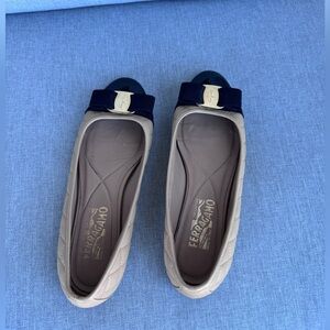 Salvatore Ferragamo Varina Ballet Flat in Beige, 7.5